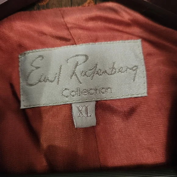 EARL RUTENBERG Floral Embroidered/Brocade Sateen Women's Blazer Jacket Size XL - Picture 8 of 10